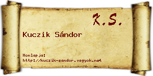 Kuczik Sándor névjegykártya