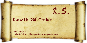 Kuczik Sándor névjegykártya