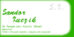 sandor kuczik business card